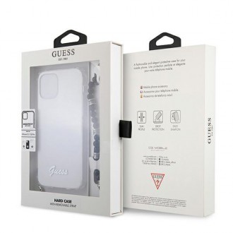 Guess GUHCP12MKPSBK iPhone 12/12 Pro 6,1&quot; průhledné pevné pouzdro Black Pearl