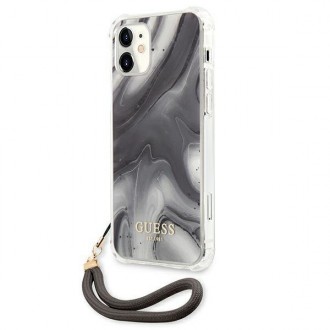 Guess GUHCP12SKSMAGR iPhone 12 mini 5,4&quot; šedý/šedý pevný obal Marble Collection