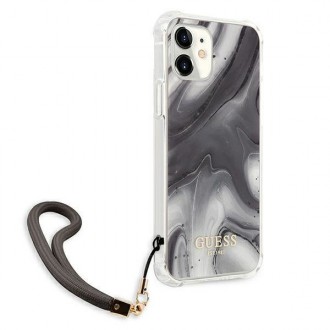 Guess GUHCP12SKSMAGR iPhone 12 mini 5,4&quot; šedý/šedý pevný obal Marble Collection