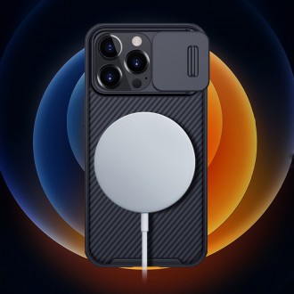 Magnetické pouzdro Nillkin CamShield Pro Armored Case Cover Kryt fotoaparátu iPhone 13 Pro Max černý (kompatibilní s MagSafe)