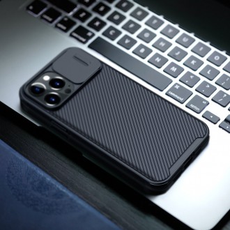 Magnetické pouzdro Nillkin CamShield Pro Armored Case Cover Kryt fotoaparátu iPhone 13 Pro Max černý (kompatibilní s MagSafe)