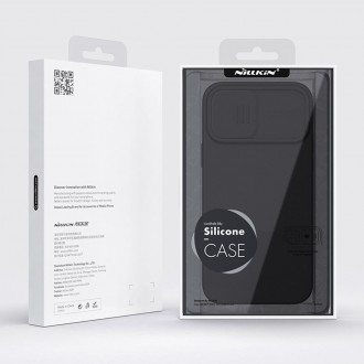 Nillkin CamShield Silky Silicone Case s krytem fotoaparátu pro iPhone 13 Pro Max modrý