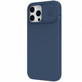 Nillkin CamShield Silky Silicone Case s krytem fotoaparátu pro iPhone 13 Pro Max modrý