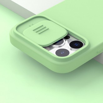 Nillkin CamShield Silky Silicone Case s krytem fotoaparátu pro iPhone 13 Pro Max modrý