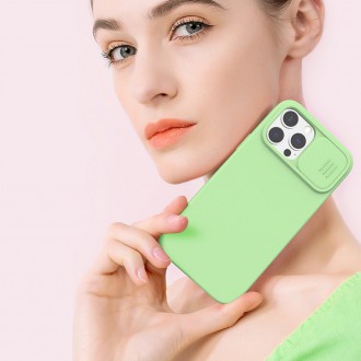Nillkin CamShield Silky Silicone Case s krytem fotoaparátu pro iPhone 13 Pro Max modrý