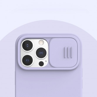 Nillkin CamShield Silky Silicone Case s krytem fotoaparátu pro iPhone 13 Pro Max modrý
