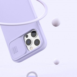 Nillkin CamShield Silky Silicone Case s krytem fotoaparátu pro iPhone 13 Pro Max modrý