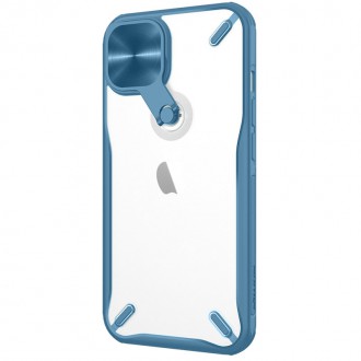 Nillkin Cyclops Case A durable case with a camera cover and a foldable stand for iPhone 13 blue