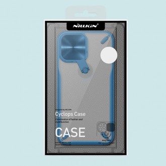 Nillkin Cyclops Case A durable case with a camera cover and a foldable stand for iPhone 13 blue