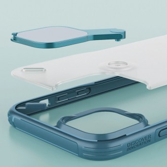 Nillkin Cyclops Case A durable case with a camera cover and a foldable stand for iPhone 13 blue