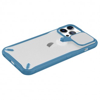 Nillkin Cyclops Case A durable case with a camera cover and a foldable stand for iPhone 13 Pro blue