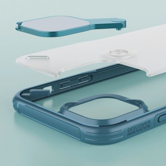 Nillkin Cyclops Case A durable case with a camera cover and a foldable stand for iPhone 13 Pro blue