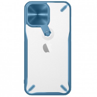 Nillkin Cyclops Case A durable case with a camera cover and a foldable stand for iPhone 13 Pro Max blue