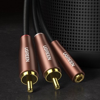 Ugreen cable audio cable 3.5mm mini jack (female) - 2RCA (male) 3m brown (AV198 60987)