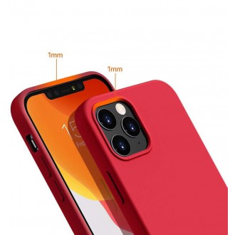 Silicone Case Soft Flexible Rubber Cover for iPhone 13 Pro red