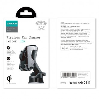 Joyroom Wireless Charger Car Mount Phone Bracket Dashboard Qi Charger 15 W black (JR-ZS241)