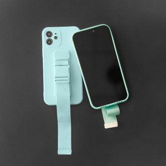 Rope case gel case with a chain lanyard bag lanyard iPhone 13 mini dark green