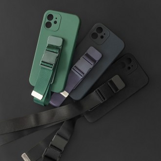 Rope case gel case with a chain lanyard bag lanyard iPhone 13 mini dark green