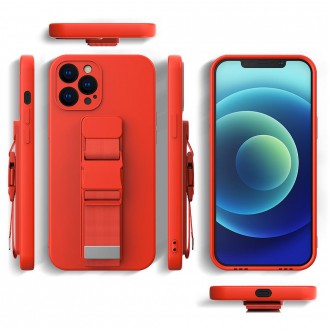 Rope case gel case with a lanyard chain handbag lanyard Samsung Galaxy A71 red