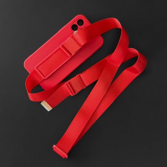 Rope case gel case with a lanyard chain handbag lanyard Samsung Galaxy S21 5G red