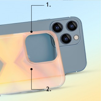 Kingxbar Streamer Series luxury elegant phone case for iPhone 13 Pro blue (Triangle)