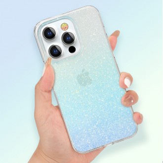 Kingxbar Streamer Series luxury elegant phone case for iPhone 13 blue (Glitter)