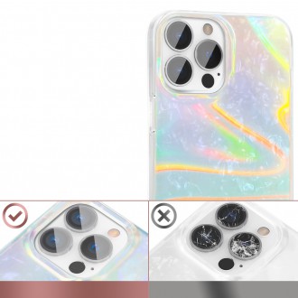 Kingxbar Shell Series luxury elegant phone case for iPhone 13 pearl-blue