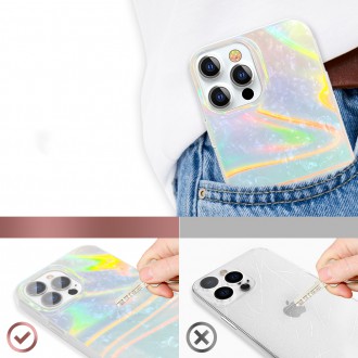 Kingxbar Shell Series luxury elegant phone case for iPhone 13 pearl-blue