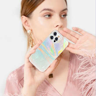 Kingxbar Shell Series luxury elegant phone case for iPhone 13 pearl-blue