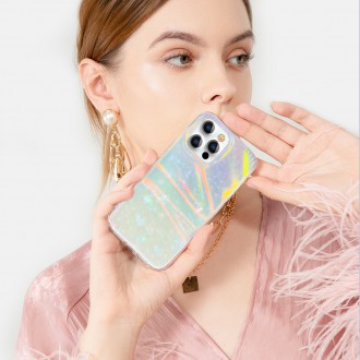 Kingxbar Shell Series luxury elegant phone case for iPhone 13 Pro Max pearl-mint