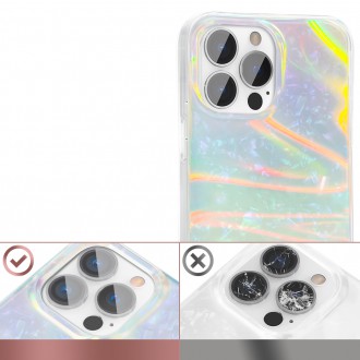 Kingxbar Shell Series luxury elegant phone case for iPhone 13 Pro Max pearl-mint