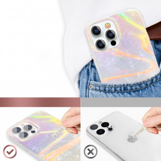 Kingxbar Shell Series luxury elegant phone case for iPhone 13 pearl-pink