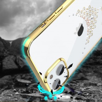 Kingxbar Sky Series luxury case with Swarovski crystals for iPhone 13 gold (Dew)