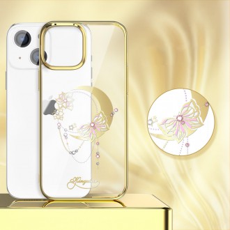Kingxbar Moon Series luxury case with Swarovski crystals for iPhone 13 gold (Butterfly)