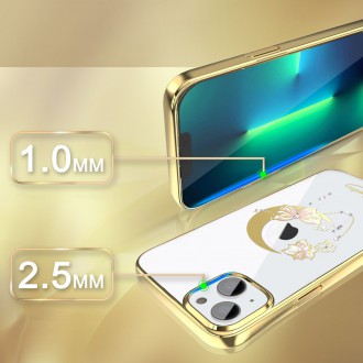 Kingxbar Moon Series luxury case with Swarovski crystals for iPhone 13 gold (Butterfly)