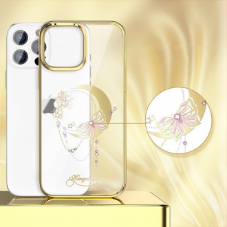 Kingxbar Moon Series luxury case with Swarovski crystals for iPhone 13 Pro gold (Butterfly)