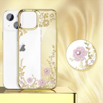 Kingxbar Moon Series luxury case with Swarovski crystals for iPhone 13 pink-gold