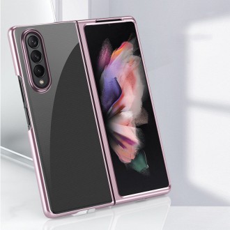 Plating Case hard case Electroplating frame Cover for Samsung Galaxy Z Fold 3 pink