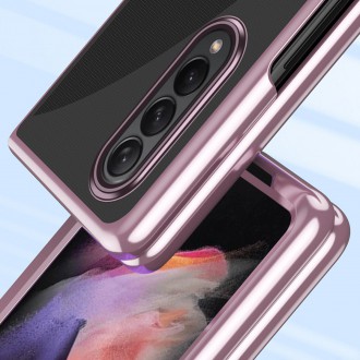 Plating Case hard case Electroplating frame Cover for Samsung Galaxy Z Fold 3 pink