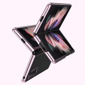 Plating Case hard case Electroplating frame Cover for Samsung Galaxy Z Fold 3 pink