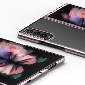 Plating Case hard case Electroplating frame Cover for Samsung Galaxy Z Fold 3 pink