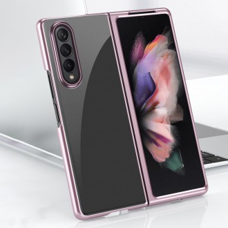 Plating Case hard case Electroplating frame Cover for Samsung Galaxy Z Fold 3 pink
