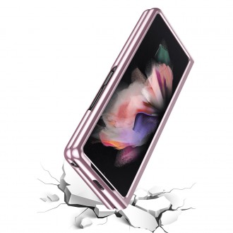 Plating Case hard case Electroplating frame Cover for Samsung Galaxy Z Fold 3 pink