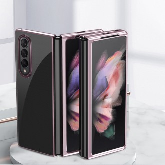 Plating Case hard case Electroplating frame Cover for Samsung Galaxy Z Fold 3 pink