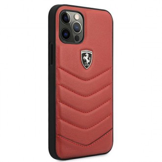 Ferrari FEHQUHCP12MRE iPhone 12/12 Pro červený/červený pevný obal Off Track Quilted