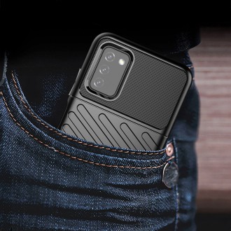 Thunder Case Flexible Tough Rugged Cover TPU Case for Samsung Galaxy A03s black