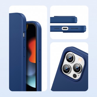 Ugreen Protective Silicone Case rubber flexible silicone case cover for iPhone 13 Pro blue