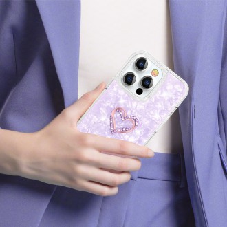 Kingxbar Epoxy Series case cover with original Swarovski crystals iPhone 13 Pro Max purple