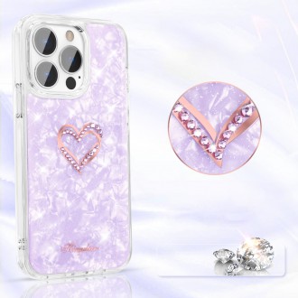 Kingxbar Epoxy Series case cover with original Swarovski crystals iPhone 13 Pro purple
