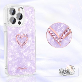 Kingxbar Epoxy Series case cover with original Swarovski crystals iPhone 13 Pro purple